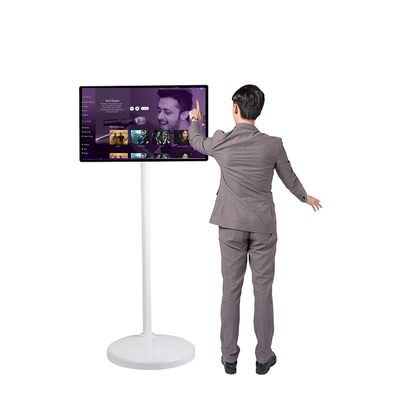 22 Inch Portable Smart Display TV Floor Indoor 4k 8k Television Smart Mini Tv Portable Tv on Wheels