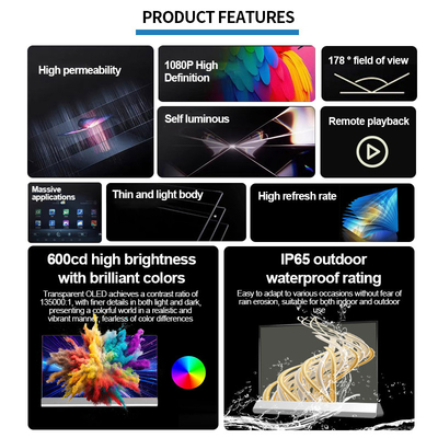 Commercial Desktop Type Smart Oled Advertising Tv Android Hd 55 Inch Transparent Oled Screen Display Tv