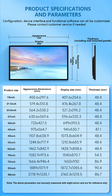 32\" 98\" Outdoor Wall Mounted Android Advertising Display Digital Signage Machine for Airport & Retail Store Lcd Display