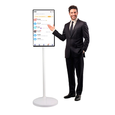 VETO 24 Inch Smart Portable TV Ultra Narrow Bezel Wireless Indoor Android 12 Rolling TV With Built-in Camera
