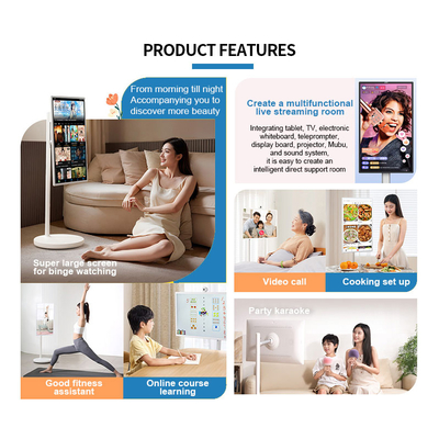 32-Inch Portable TV Smart Flat Screen Touch Smart Tvs 4k Small Mobile Mini Mobile Tv Portable Wireless Interactive Screen